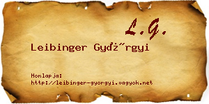 Leibinger Györgyi névjegykártya